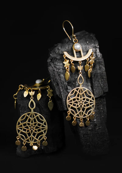 Fashion floral filigree earrings for women