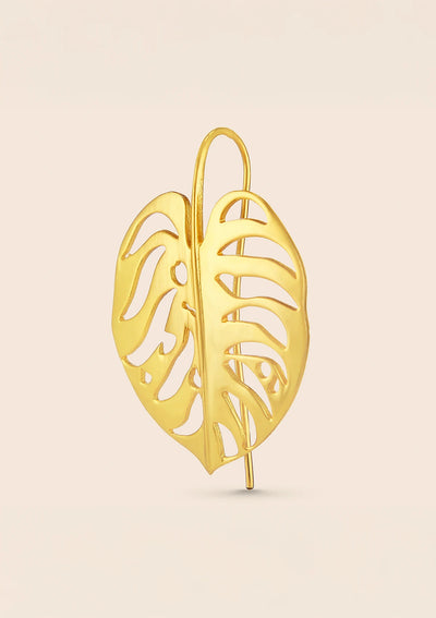 Fashion gold finish leaf earrings for women