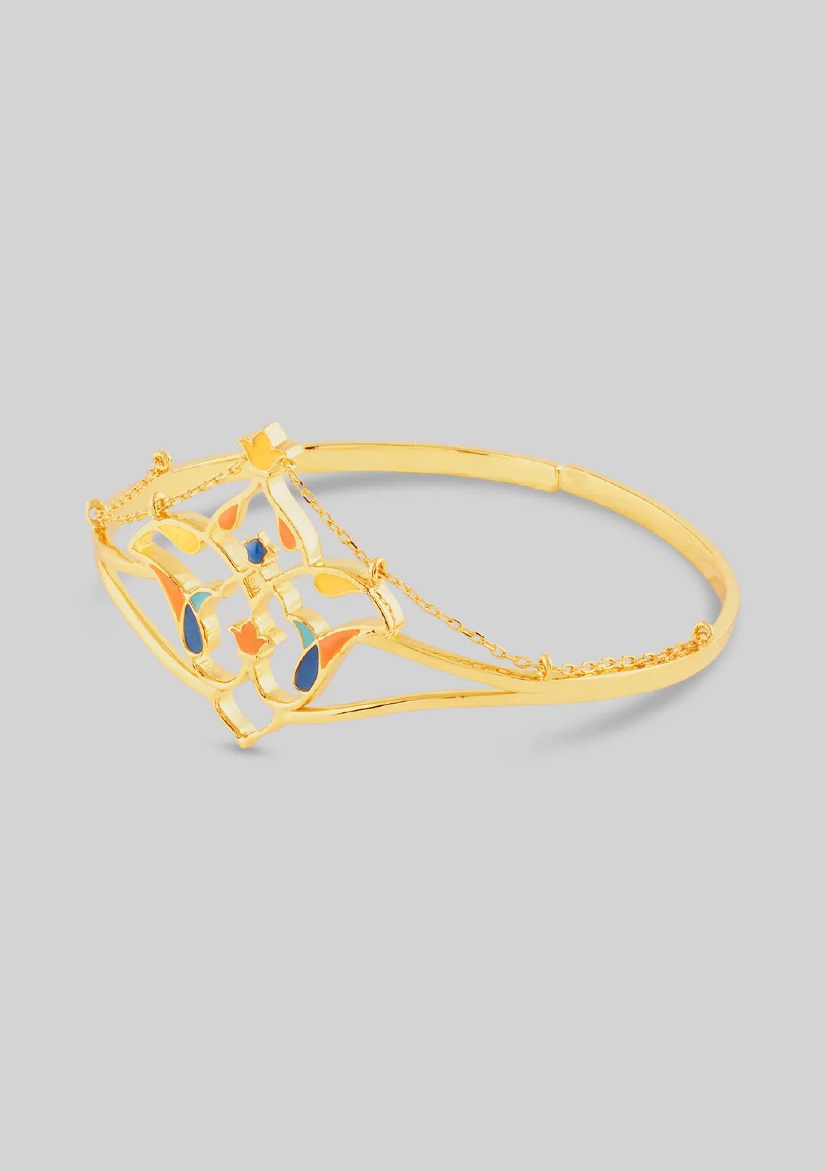 Gold plated Moroccan enamel fashion bracelet for women