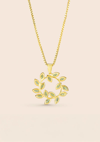 Gold plated circlet peridot fashion pendant necklace for women