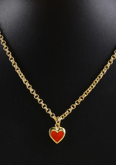 Gold plated neon heart pink fashion pendant necklace for women