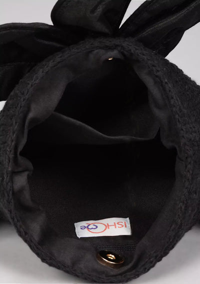 Black Crochet fashion mini bag for women