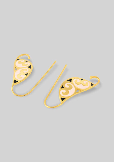 Fashion pink and black enamel ear cuff for women