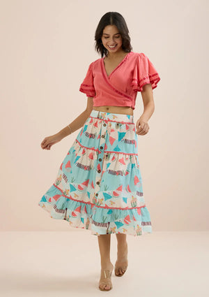 Fiesta Mexique - Pink Overlap Top