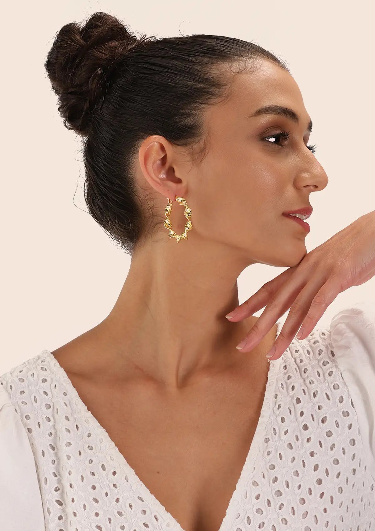 Filled helix hoop earrings for women