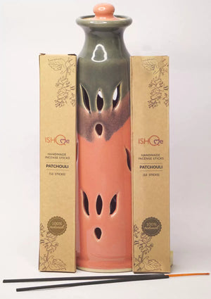 Flamingo Pink Handmade Incense Stand + Soothing Fragrance Sticks Combo