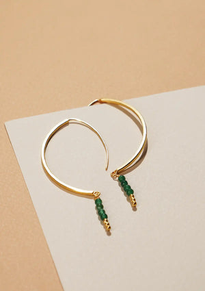 Gold Plated Jade Drops