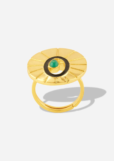 Gold plated green flower charm jewellery bracelet for women