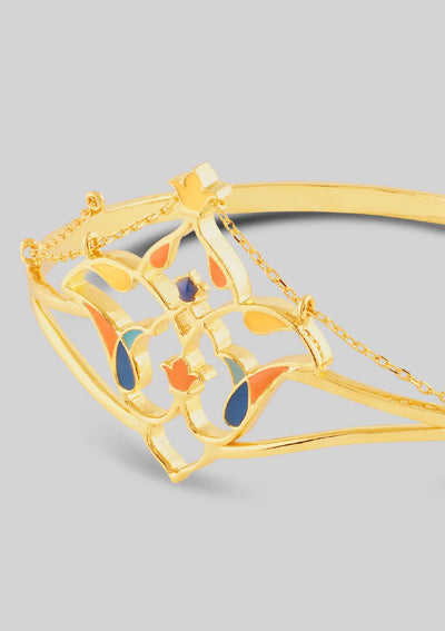 Gold plated Moroccan enamel jewellery bracelet for women