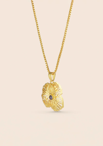 Gold plated amethyst studded pendant jewellery necklace for women