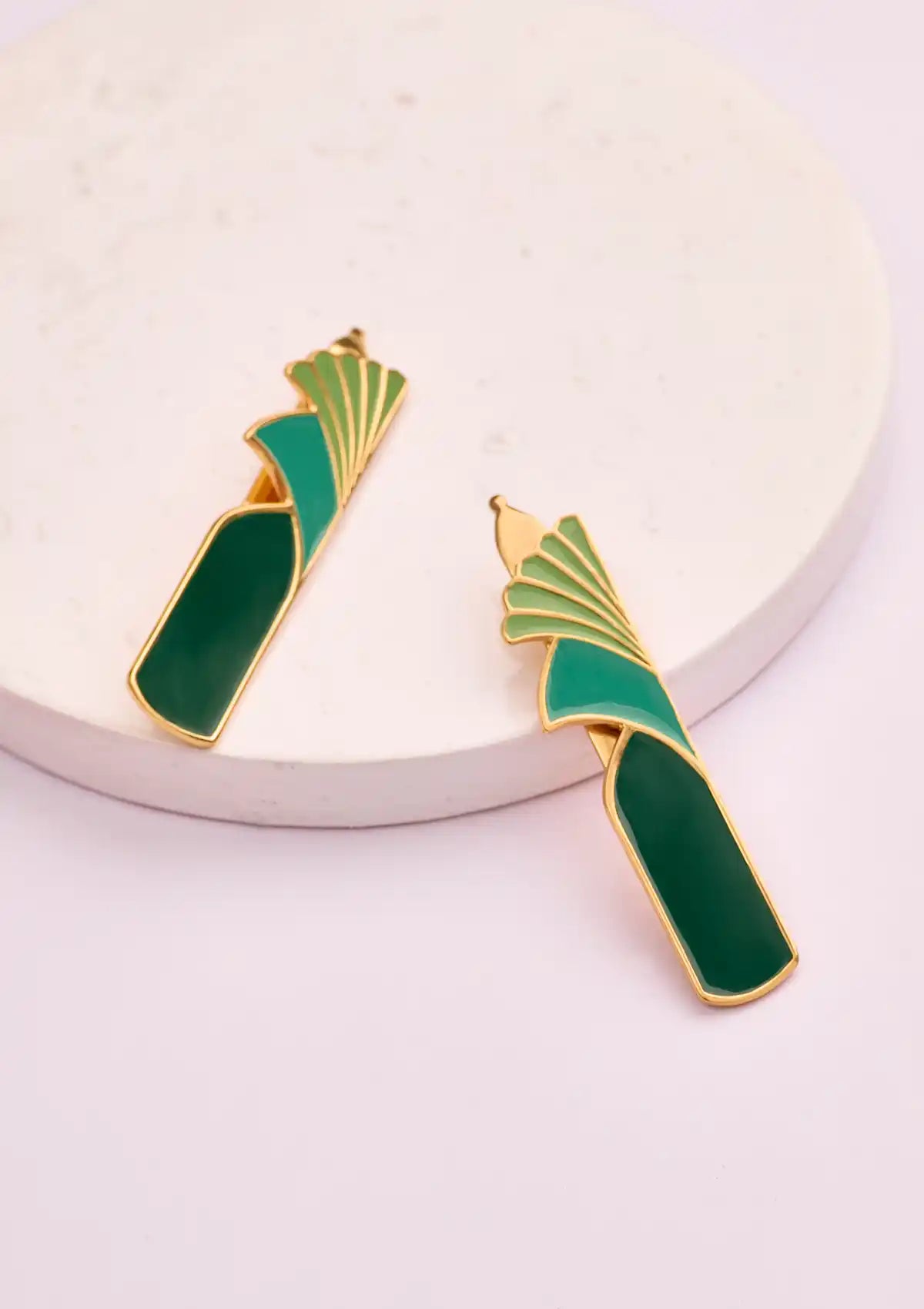 Tri-Tone Green Deco Slide For Women