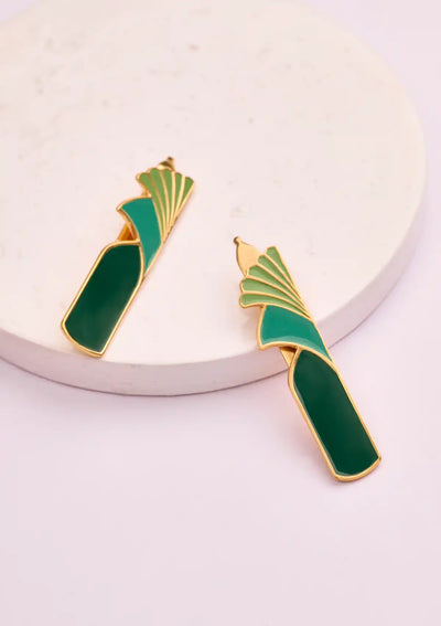 Tri-Tone Green Deco Slide For Women
