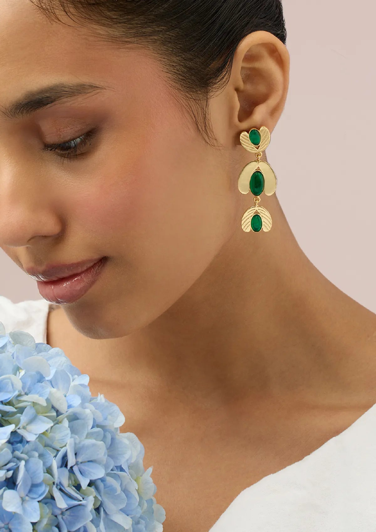 Green onyx earrings for women