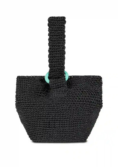 Women's accessories metallic crochet handbag