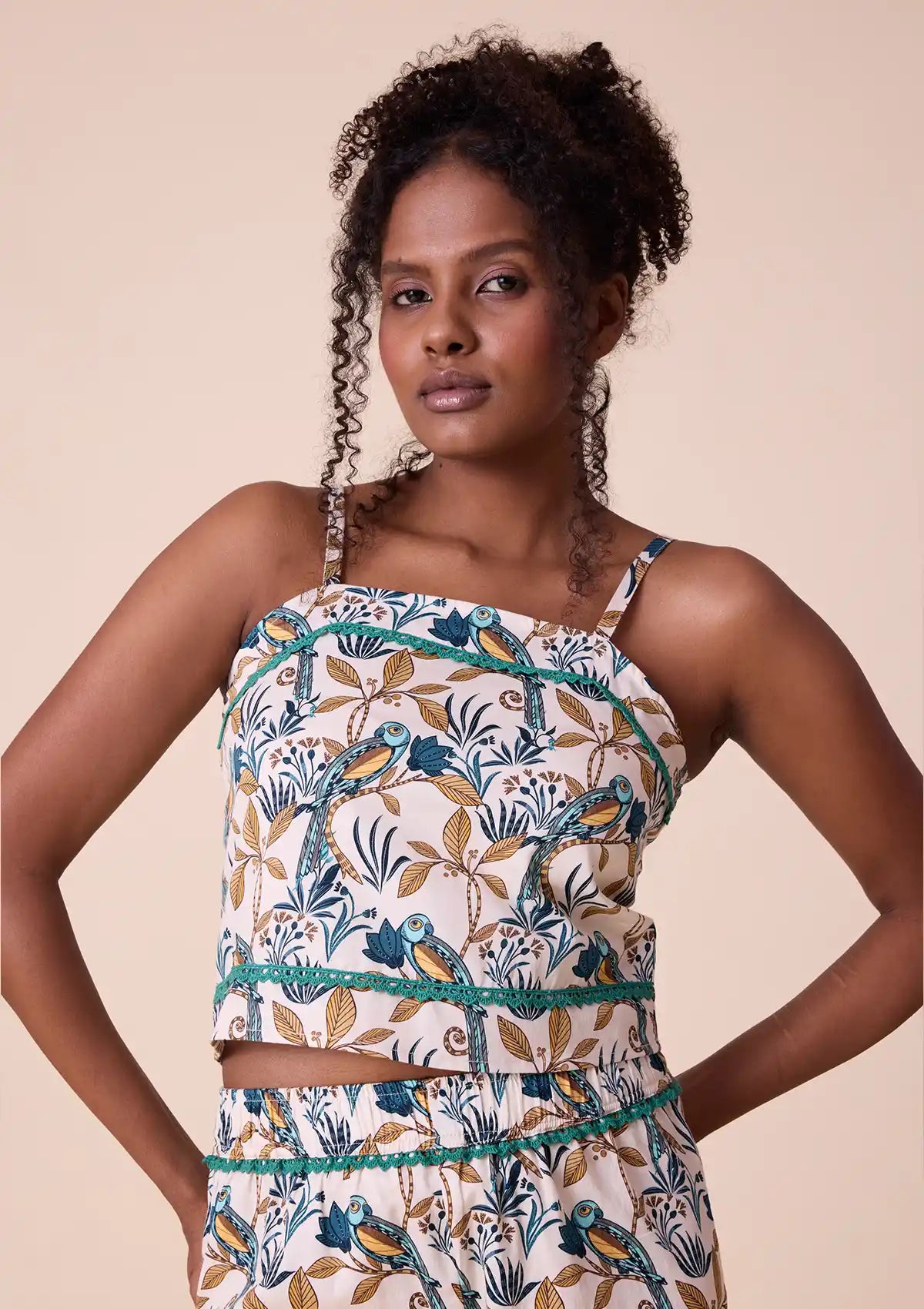 Buy Hina  printed crop top and trouser Price