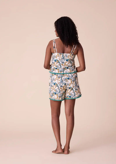 Buy Hina printed Broad V Neck double strap top and shorts