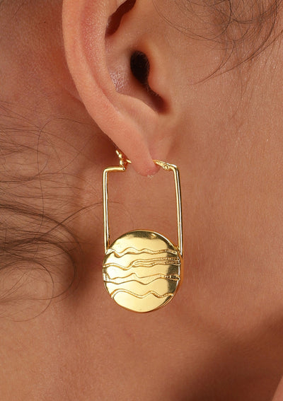 Etched marble hoop earrings for women online