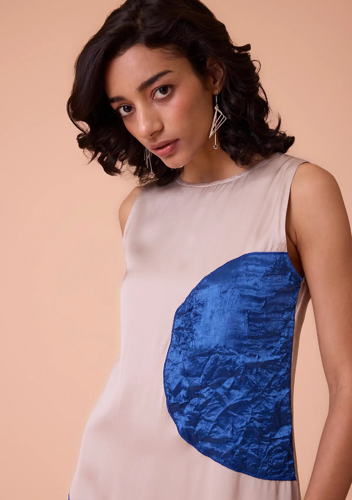 Inanna Asymmetrical Hem - Textured Applique Dress Online