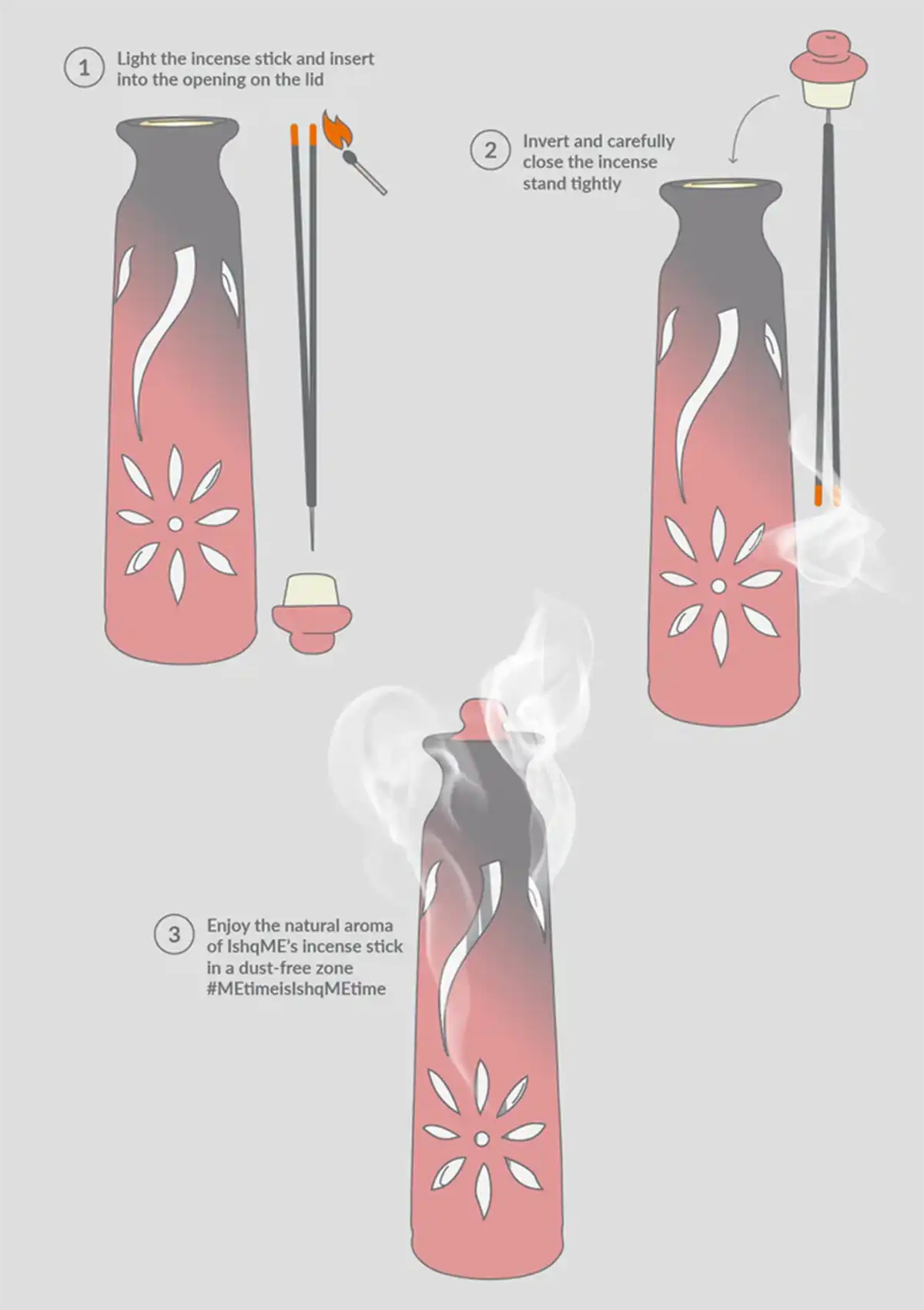 Flamingo pink incense holder and ash catcher