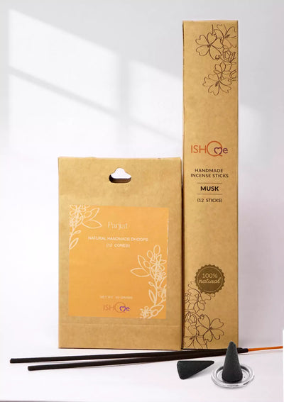 Patchouli dhoop cones and incense sticks set