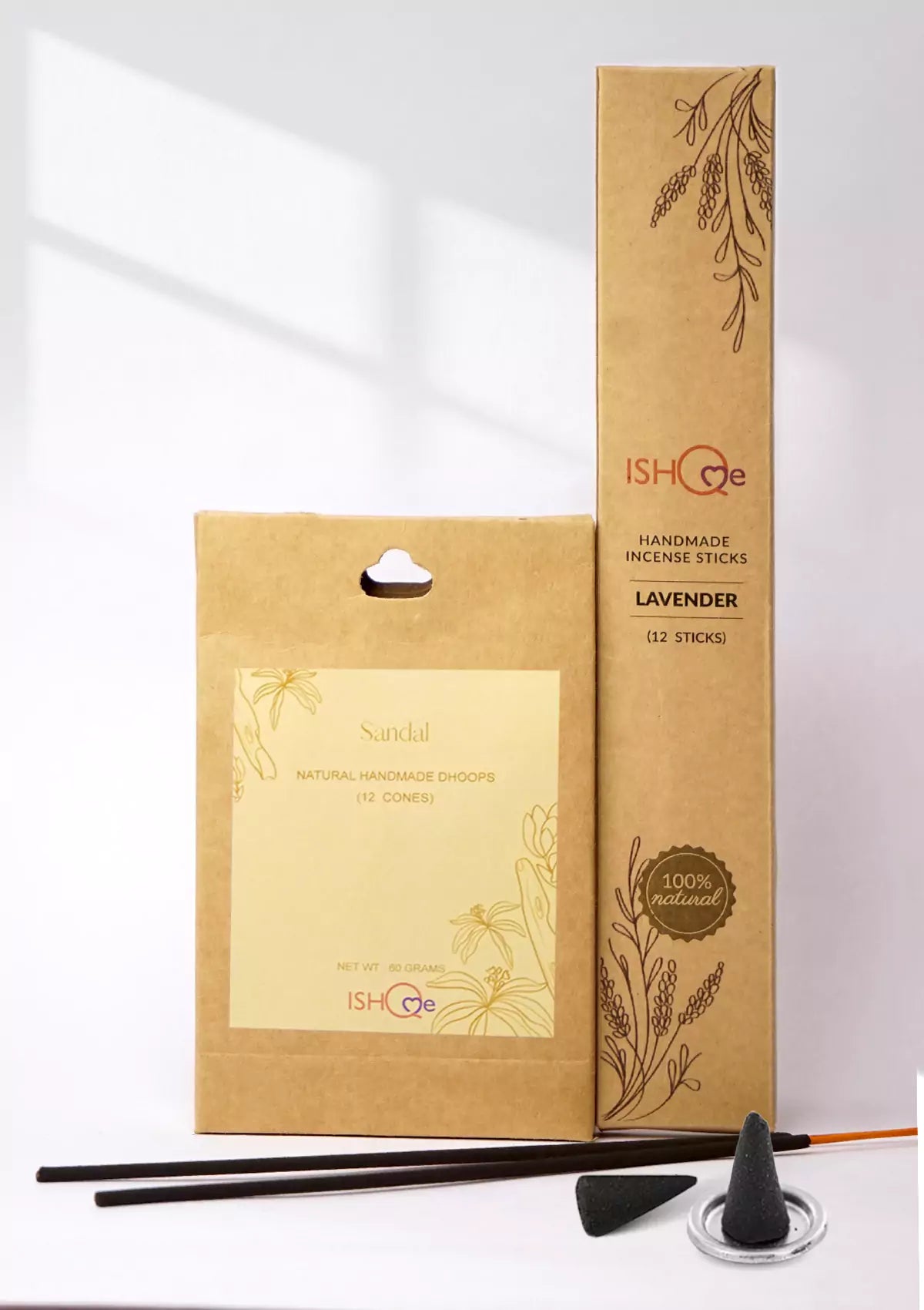 Fragrance set with Sandal dhoop cones and incense sticks