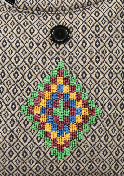 Jacquard Bag With Bead Work