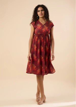 Jamboree Macaw Print Georgette Dress