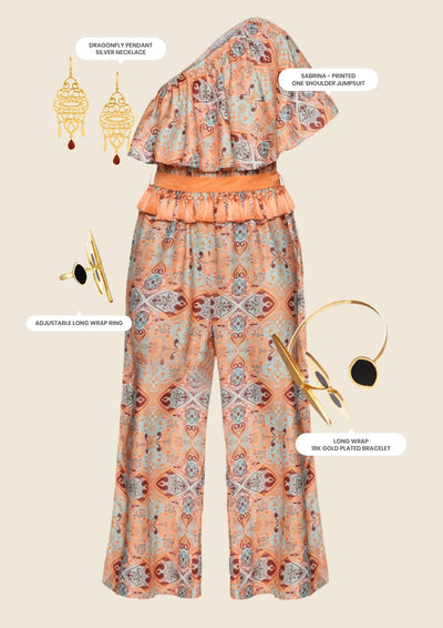 Bold Moroccan Print Jumpsuit jumpsuit outfit for women