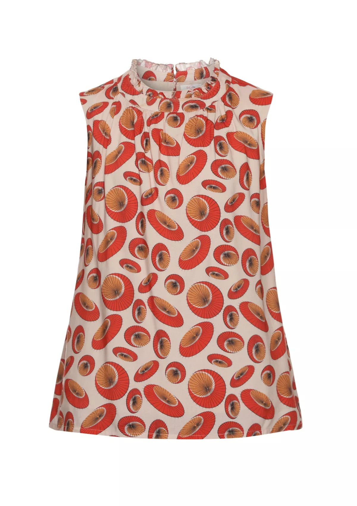 Kasa Printed Frilled Neck top price online at IshqME