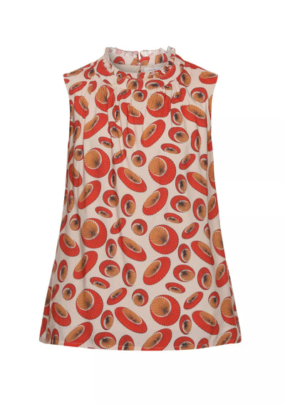 Kasa Printed Frilled Neck top price online at IshqME