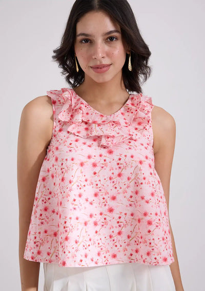 Kohana - Ruffled Neckline Top