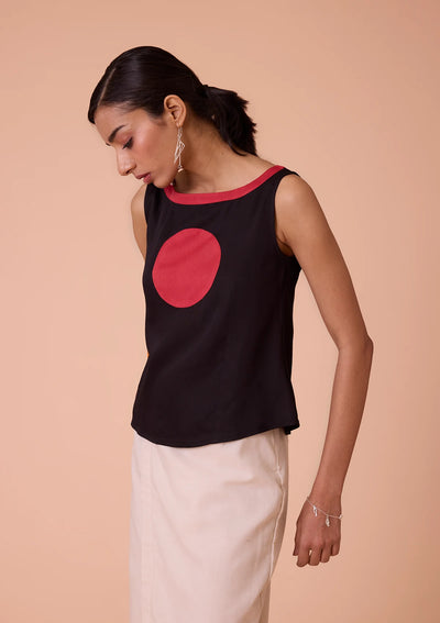 Kyra Boat Neck Circle Applique Top Online