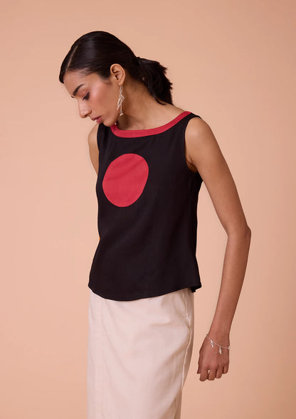 Kyra Boat Neck Circle Applique Top Online