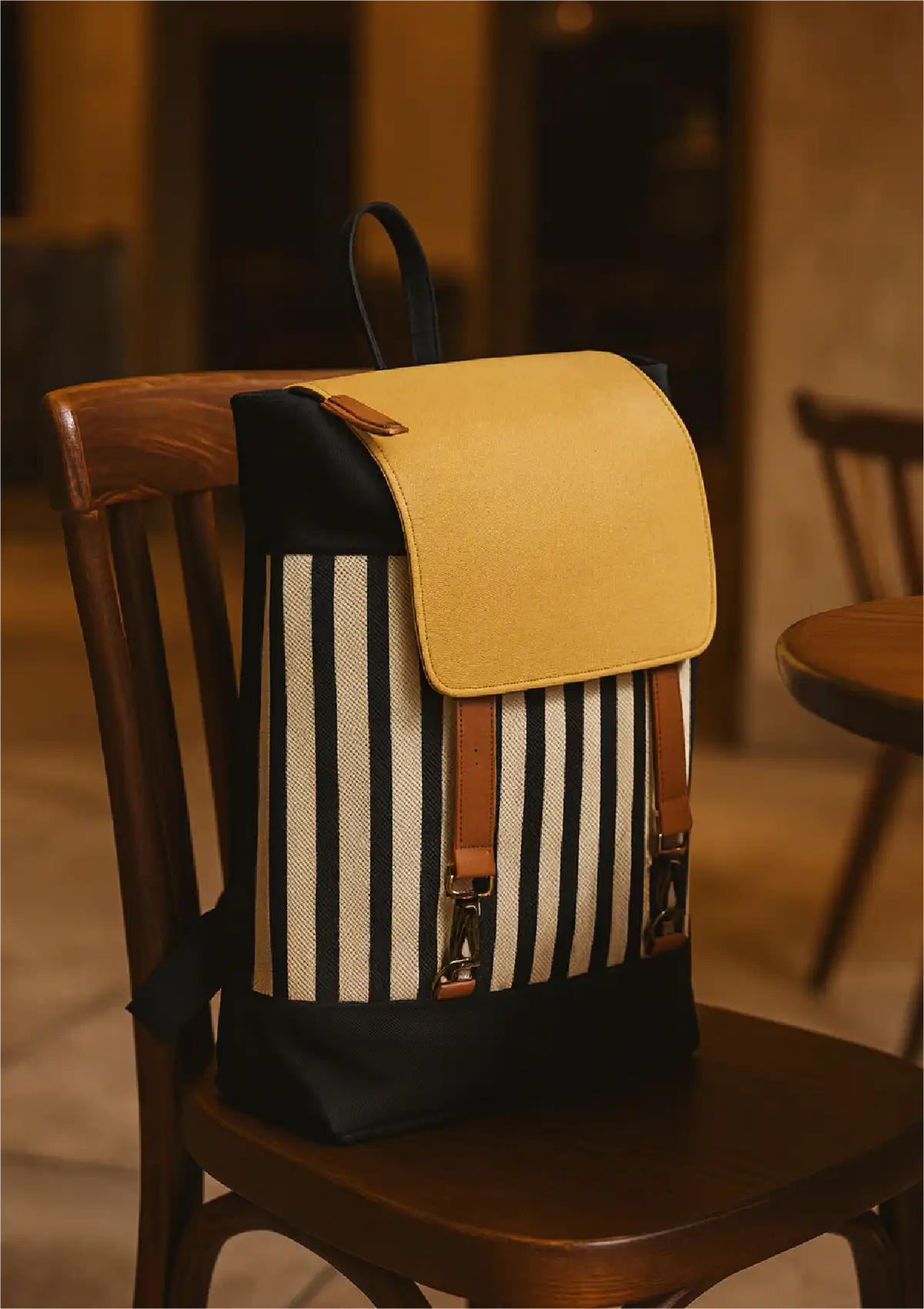 Canvas And Leather laptop backpack for women