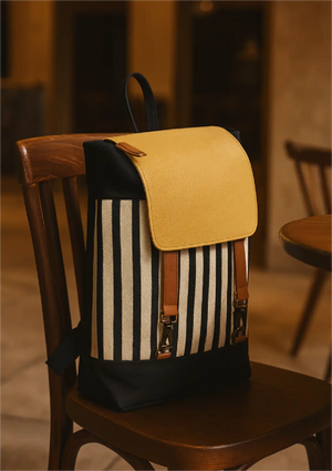 Canvas and Leather Laptop Backpack