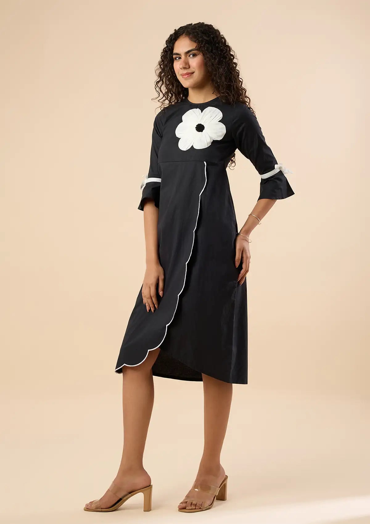 Lova Floral Scalloped Dress for women by IshqME