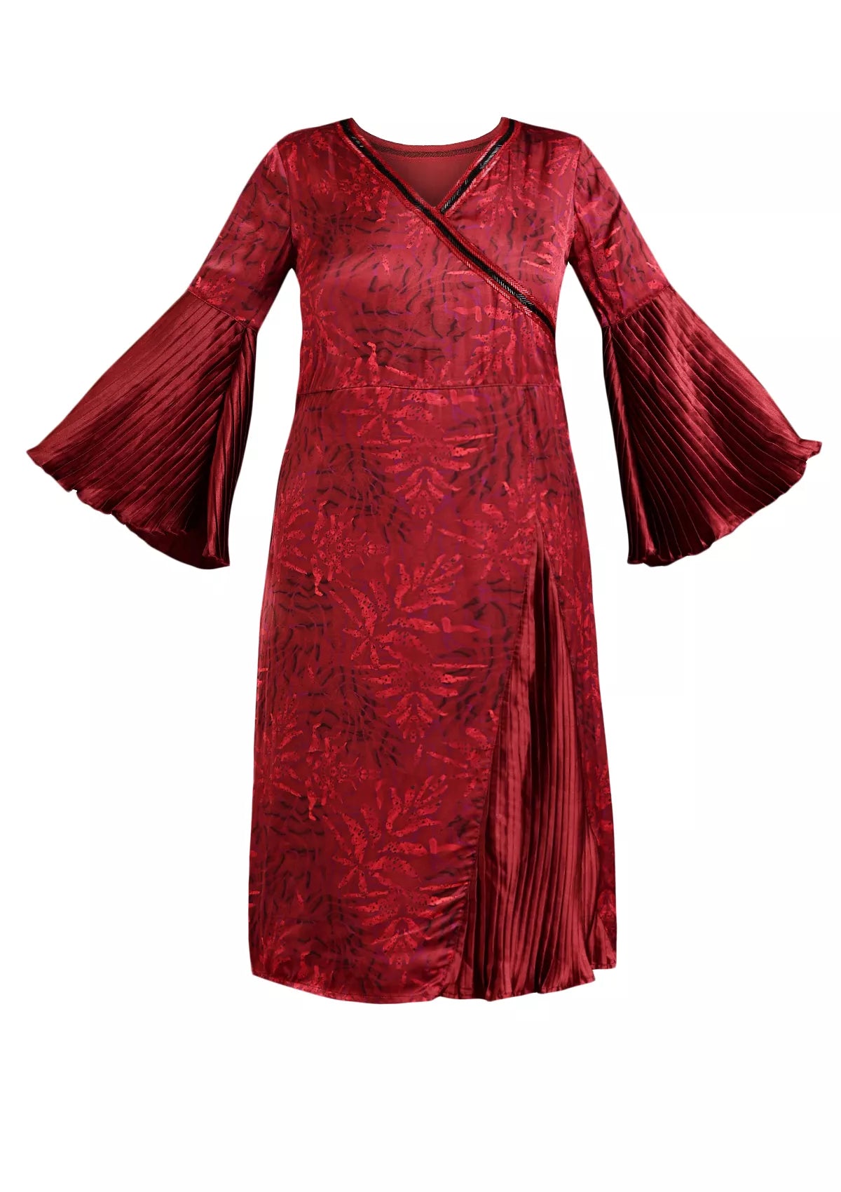Lush Vino Pleated embellished Satin Party Dress online for women at IshqME