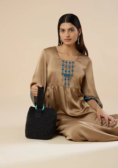 Metallic Crochet handbag for women