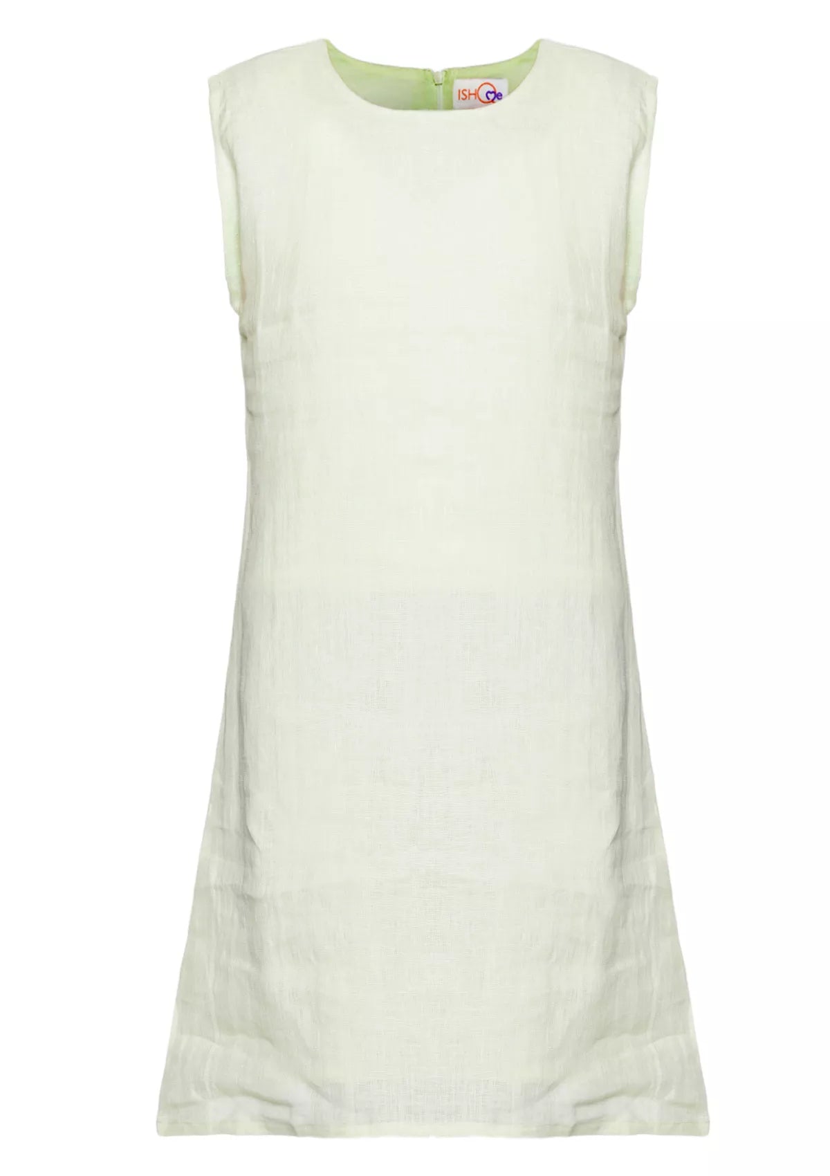 Nebula Green Linen Shift Dress online for women at IshqME