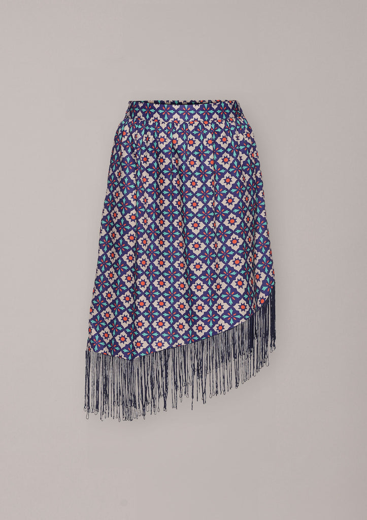 Nora - Asymmetrical printed skirt