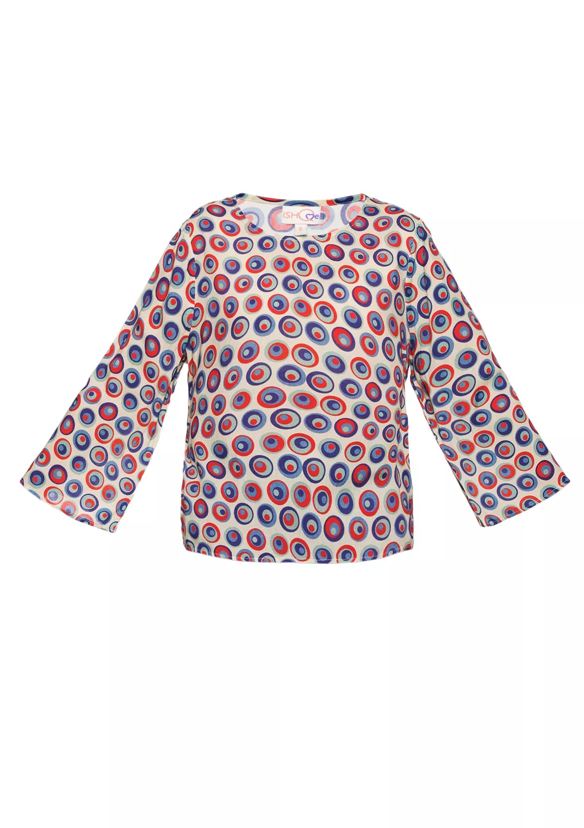 Oia Printed Flared Sleeve top price online at IshqME