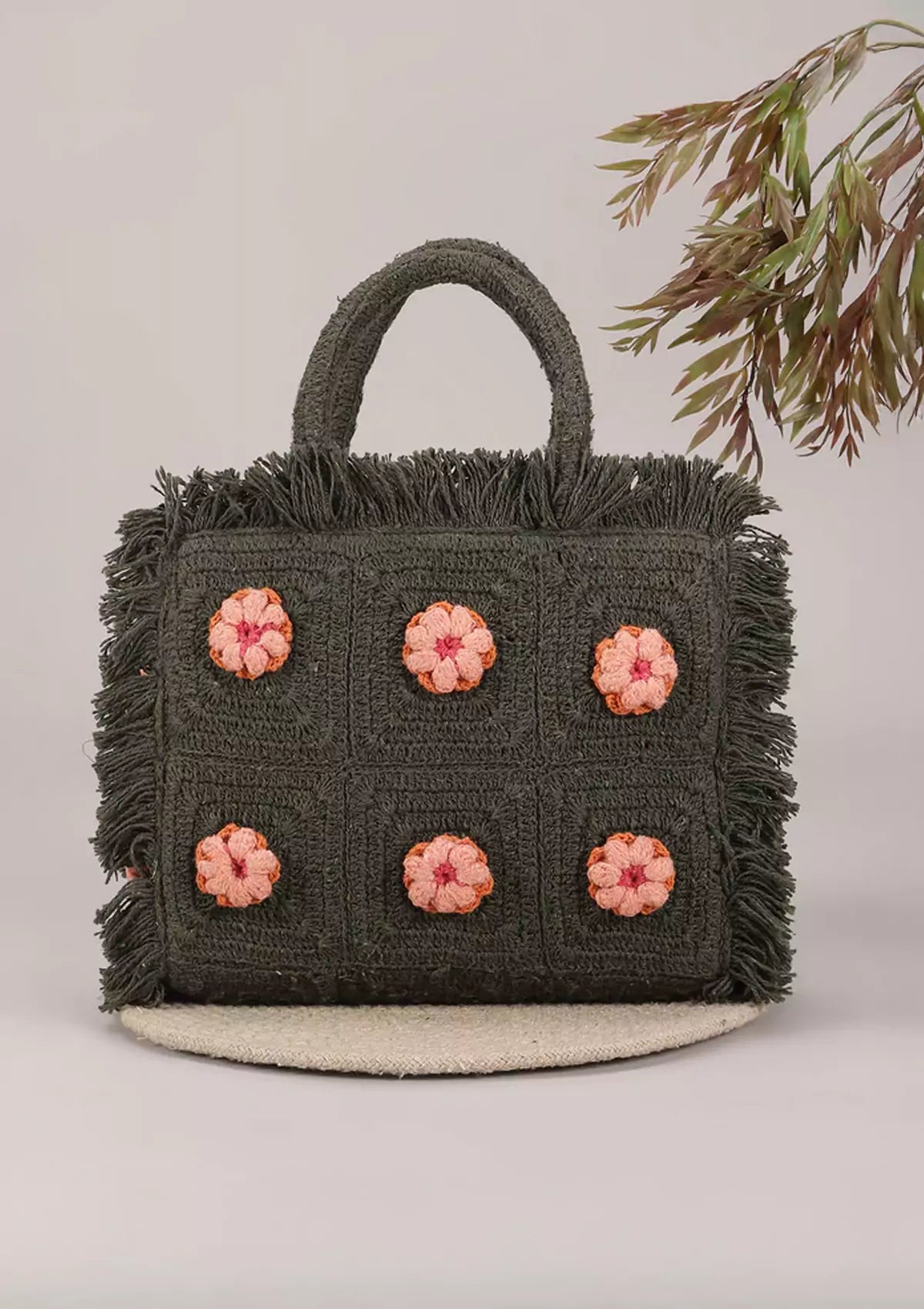 Olive Crochet Mini mini bag for women