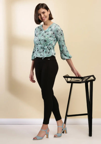 Tethys - Overlap Front Tied Top