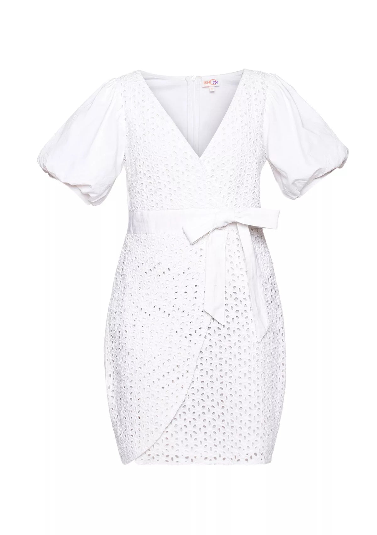 Pearl Dream Schiffli Embroidered Overlap Dress online for women at IshqME
