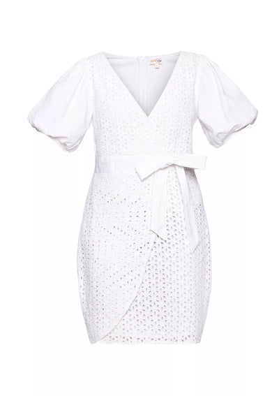 Pearl Dream Schiffli Embroidered Overlap Dress online for women at IshqME