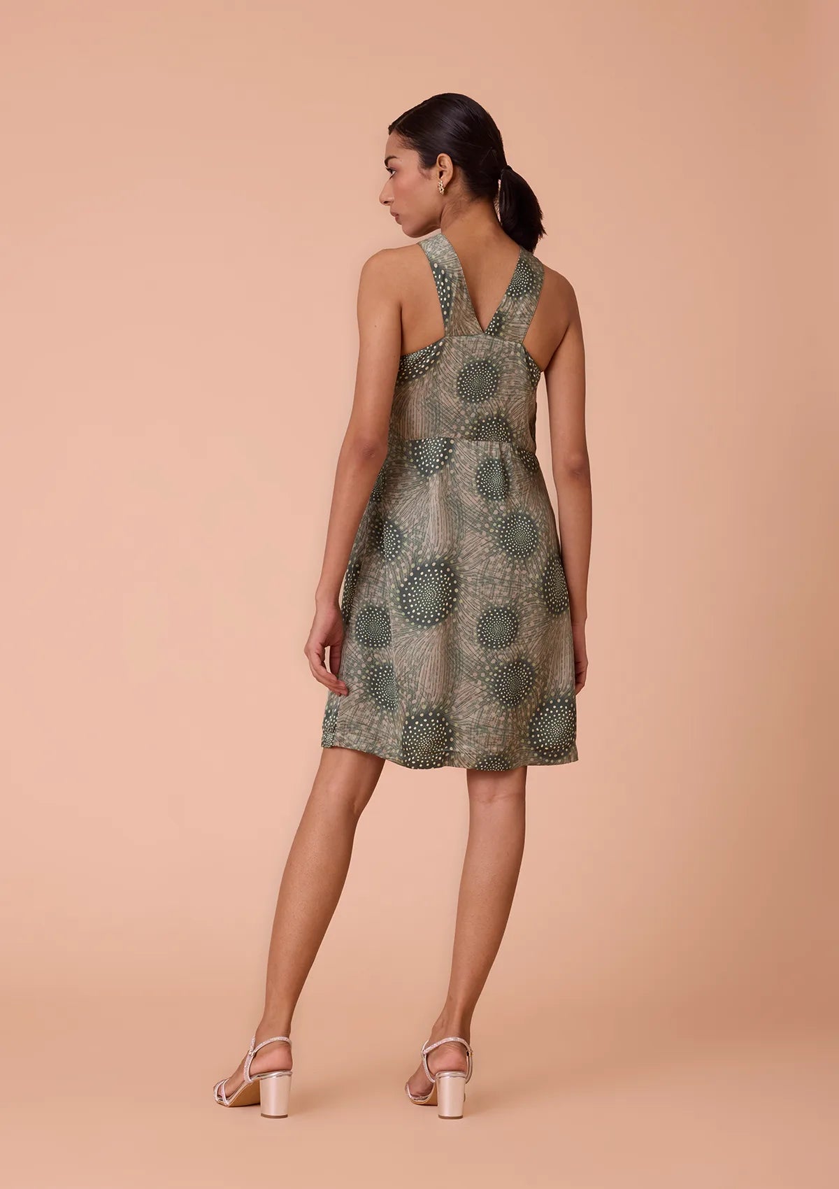 Buy Eirene Halter Cut-Crew Neck Pearl Studded Dress