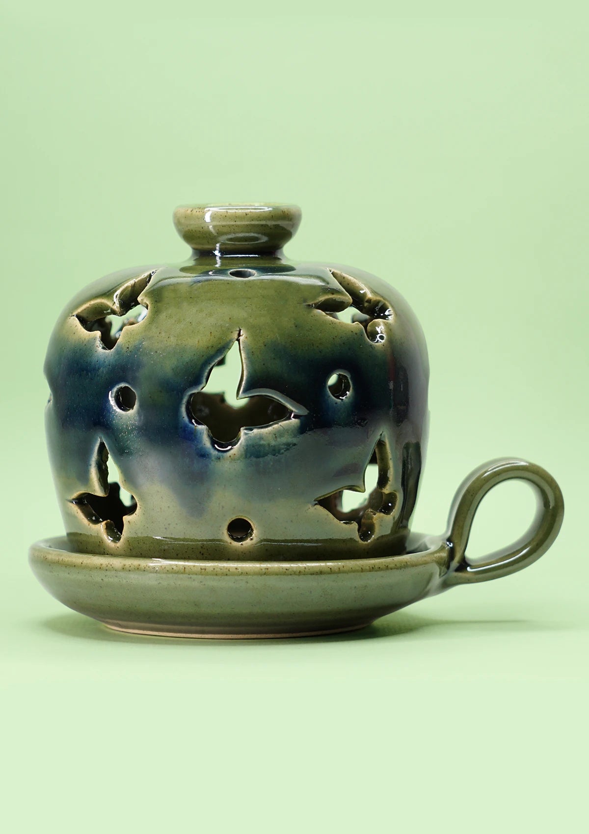 Pine Green Candle Holder ceramic tableware