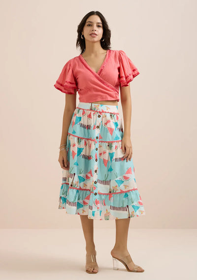 Fiesta Mexique-Printed Tier Skirt Price