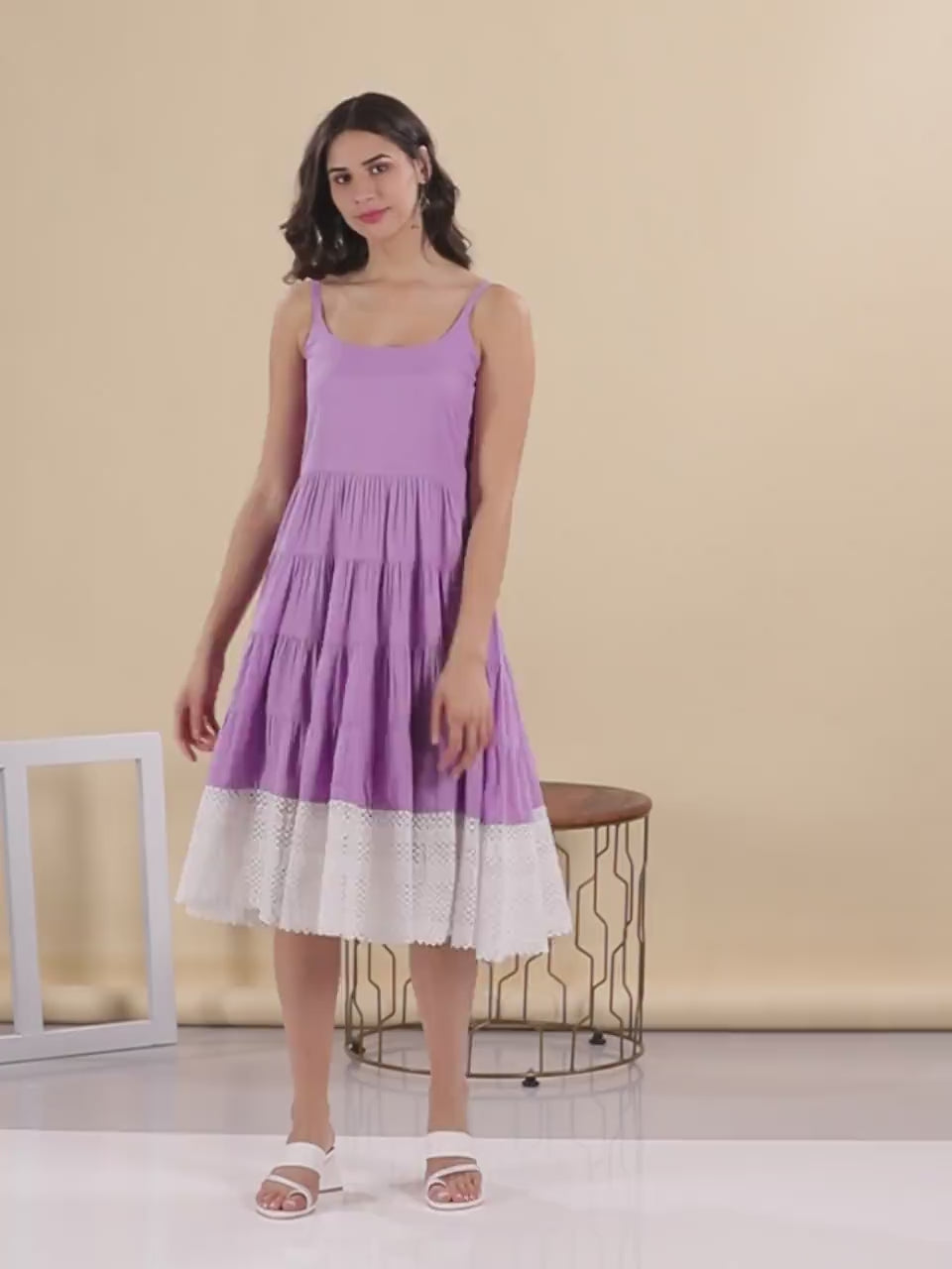 Pastel Grace - Spaghetti Tiered Dress