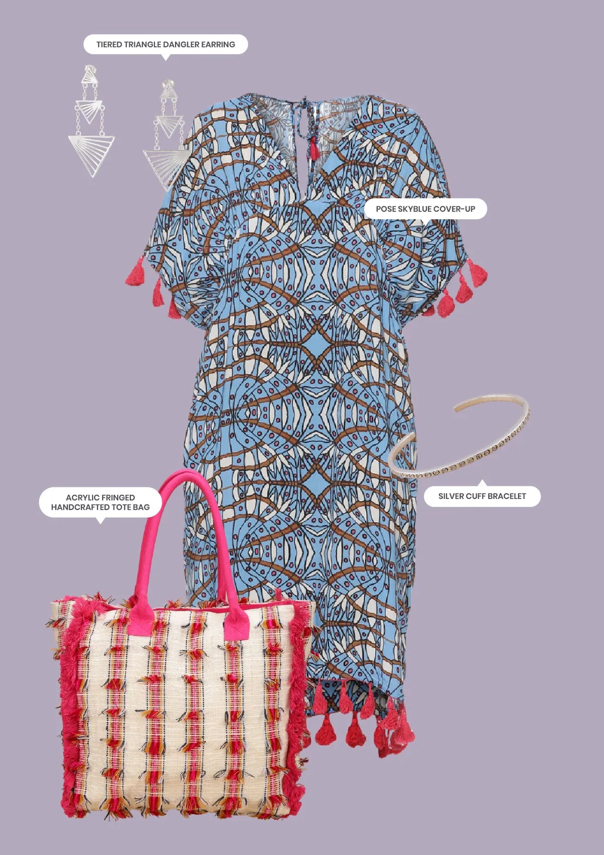 Fun pose skyblue coverup resort cover up for women